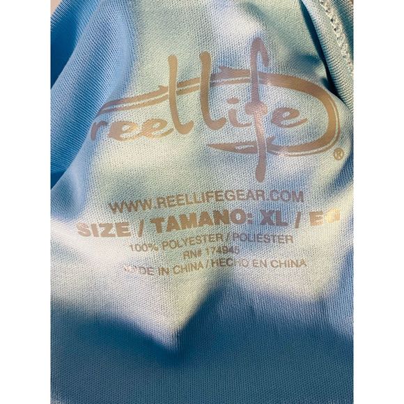 AWESOME! Reel Life Gear Mens crew neck Shirt Sun Ray Defender Performance.(92) - Picture 4 of 13